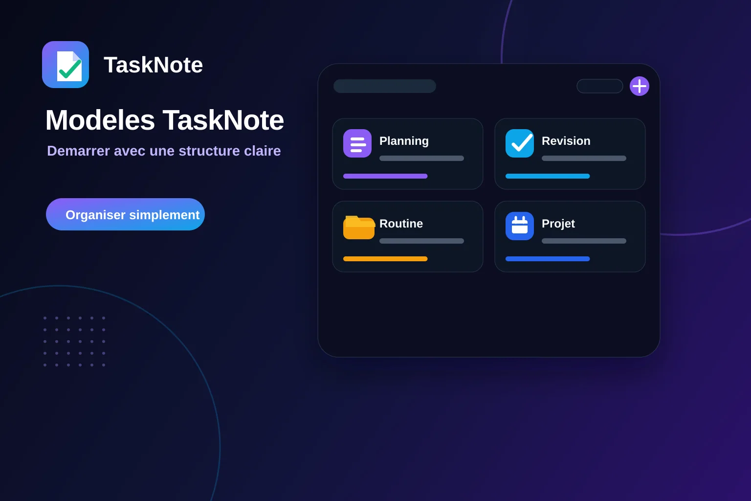 Modèles d'organisation TaskNote